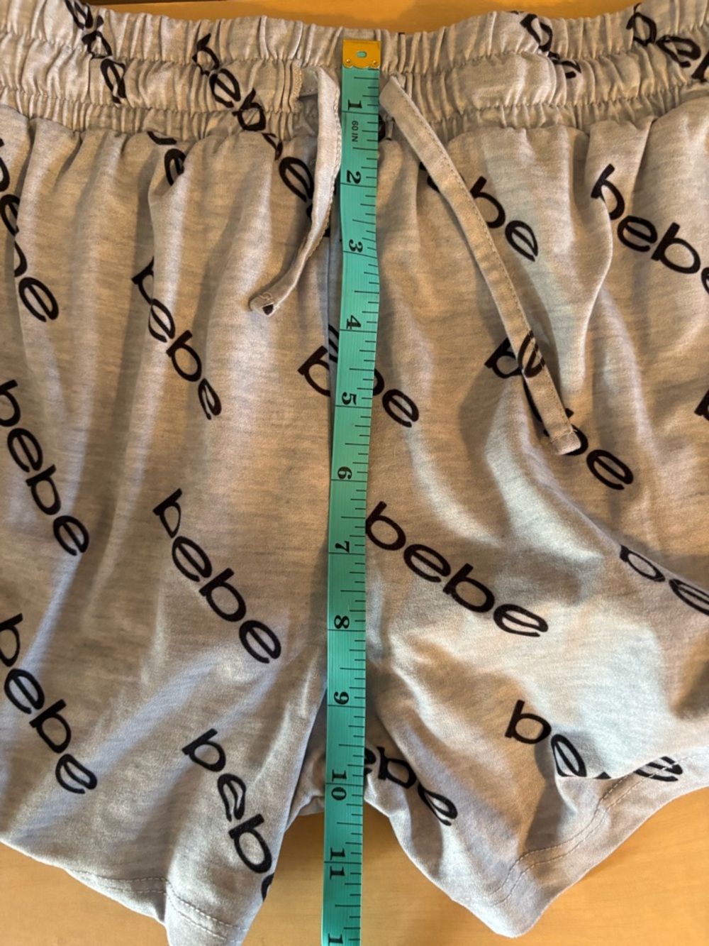 bebe Gray Pajama Shorts with Black Logo Print - Picture 3 of 5